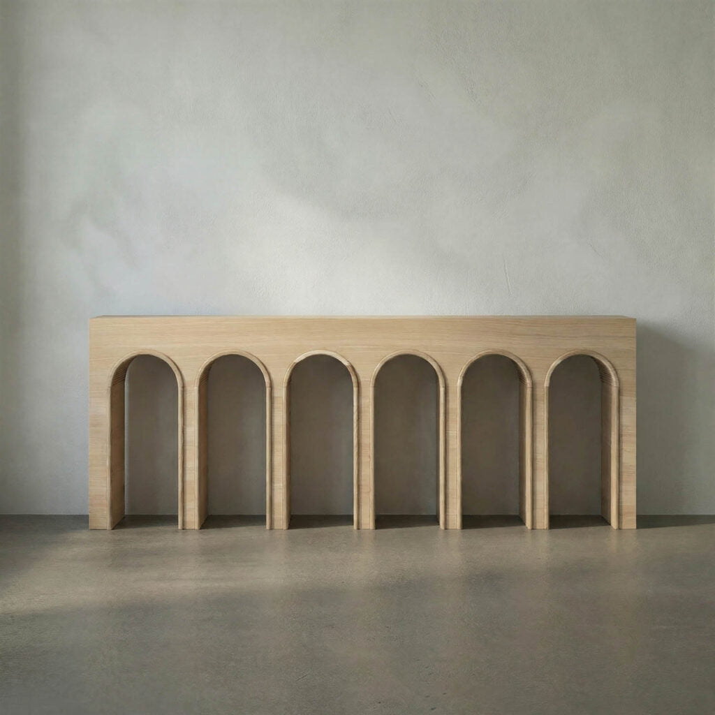 Noir Enzo Console, White Oak