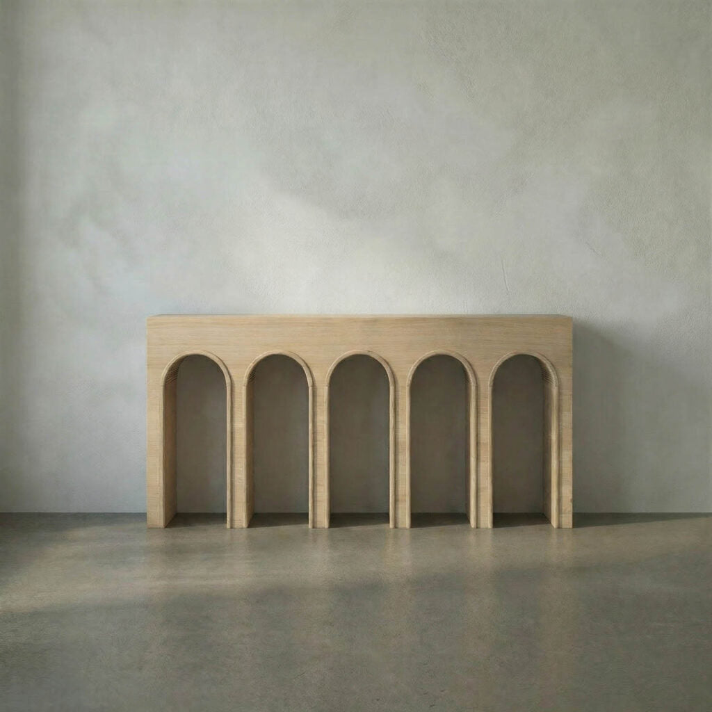Noir Enzo Console, White Oak