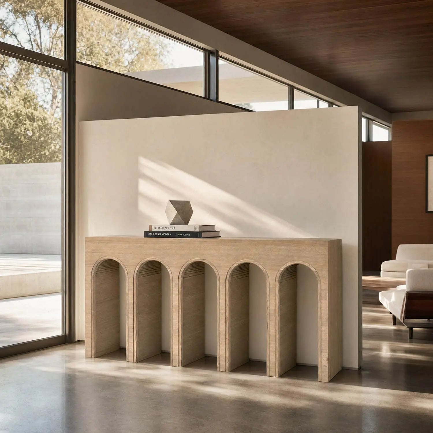 Noir Enzo Console, White Oak