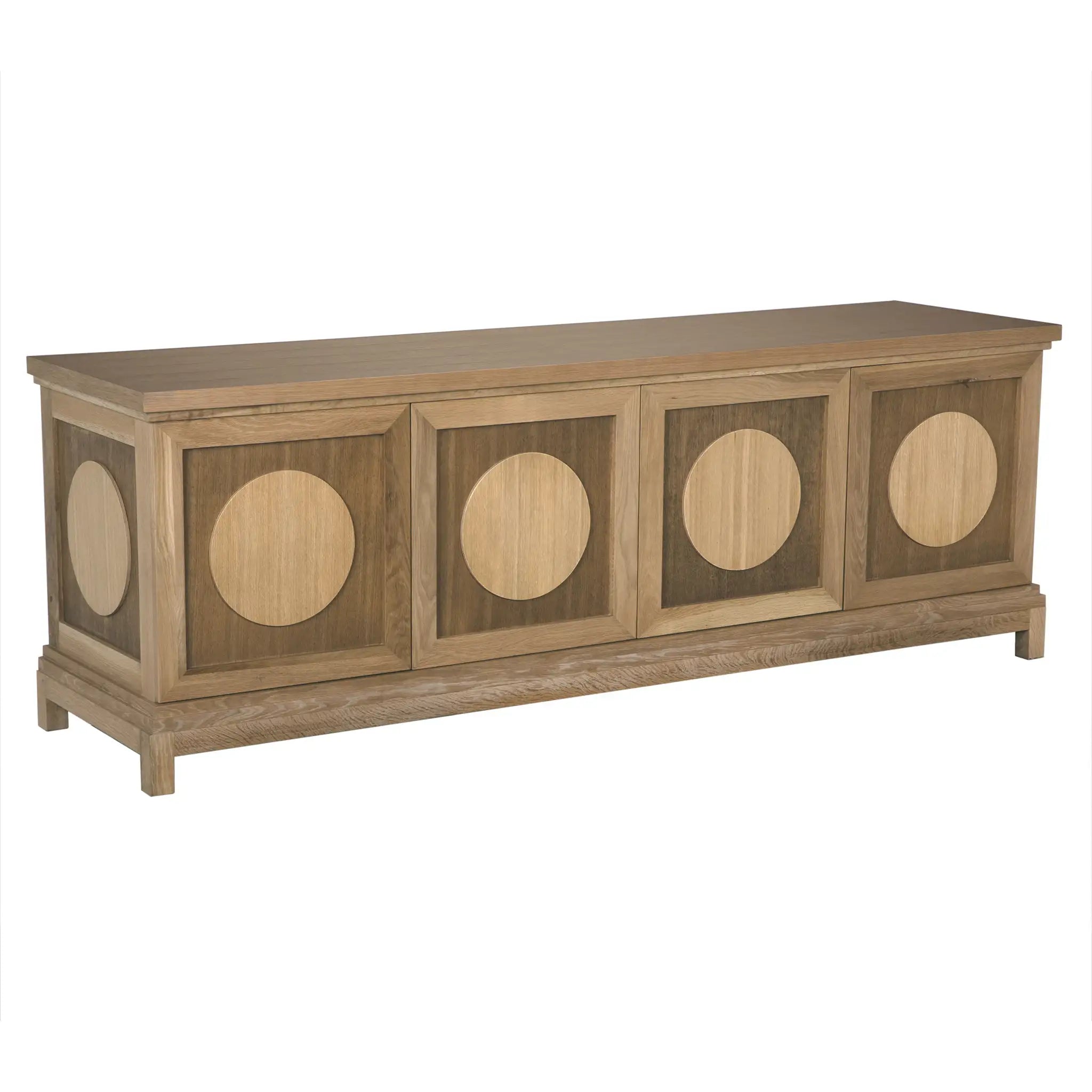Noir Wellington 4 Door Sideboard, White Oak