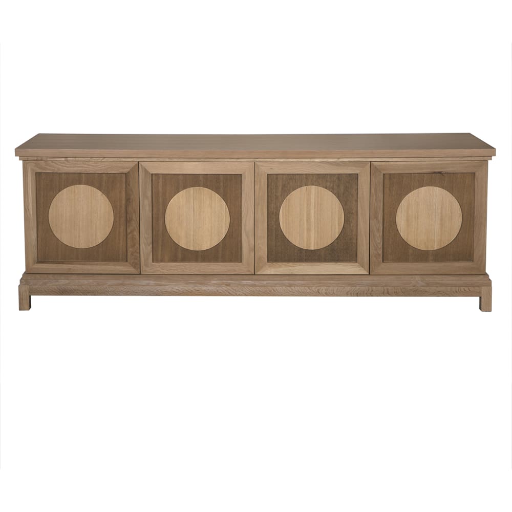 Noir Wellington 4 Door Sideboard, White Oak