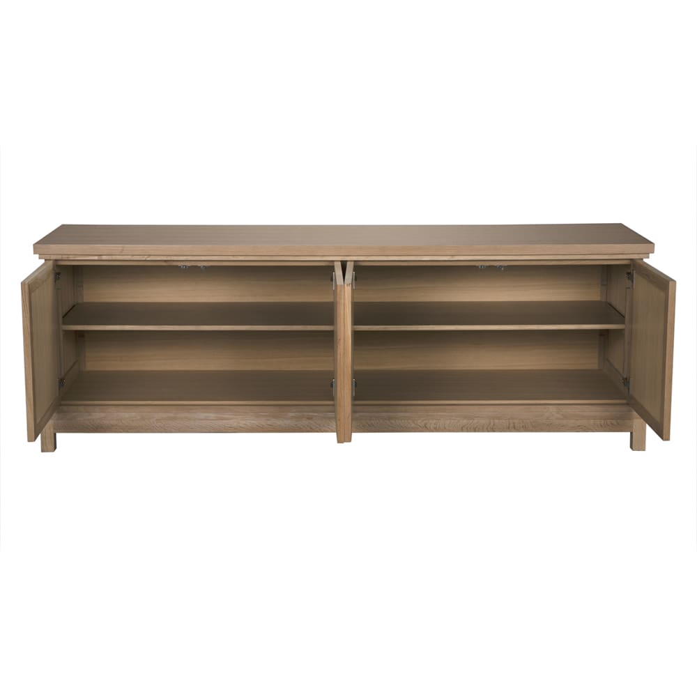 Noir Wellington 4 Door Sideboard, White Oak