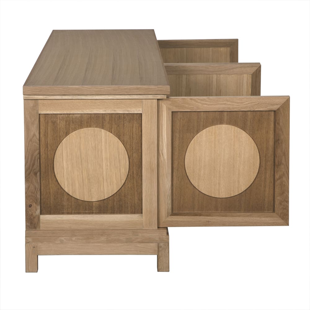 Noir Wellington 4 Door Sideboard, White Oak