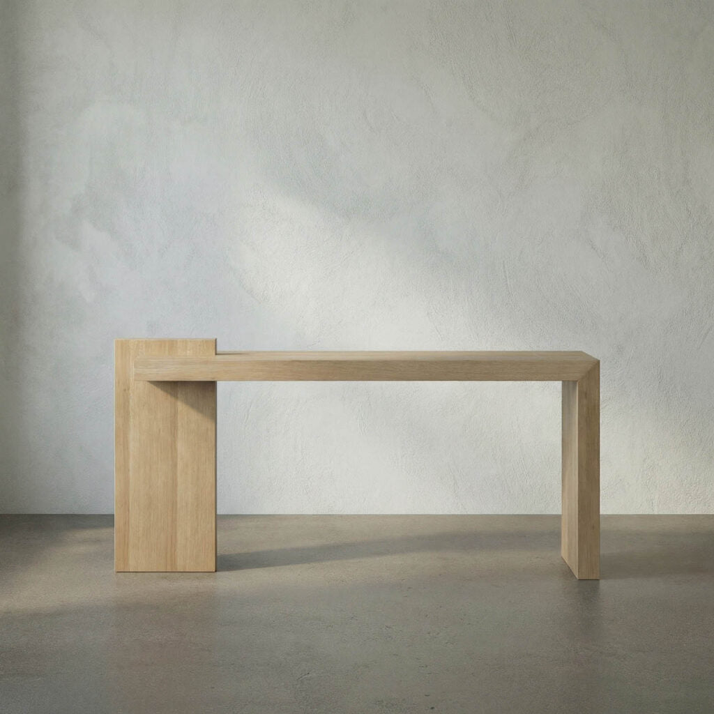 Noir Atlanta Console, White Oak Veneer