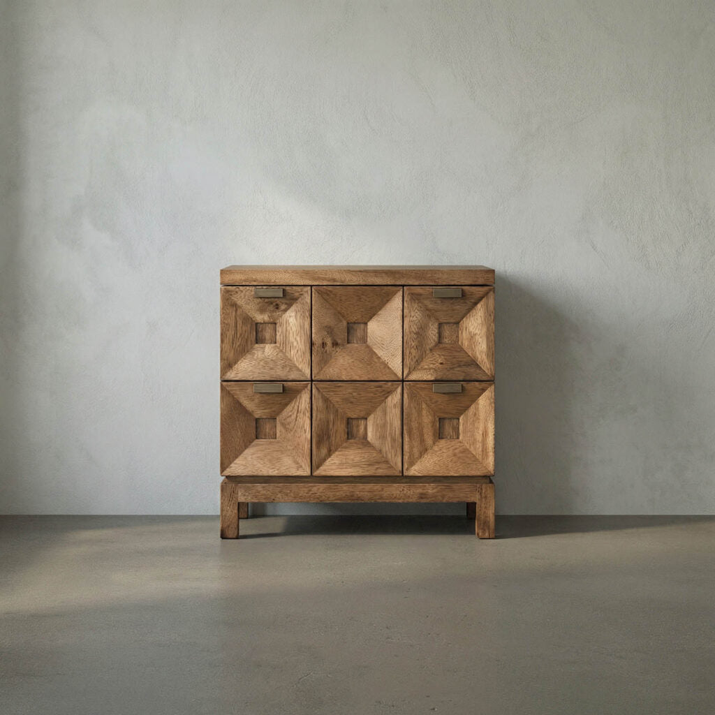 Noir Musashi 2 Drawer, Small, Dark Walnut