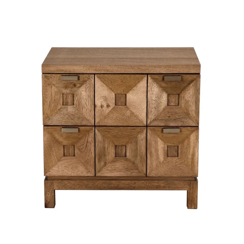 Noir Musashi 2 Drawer, Small, Dark Walnut