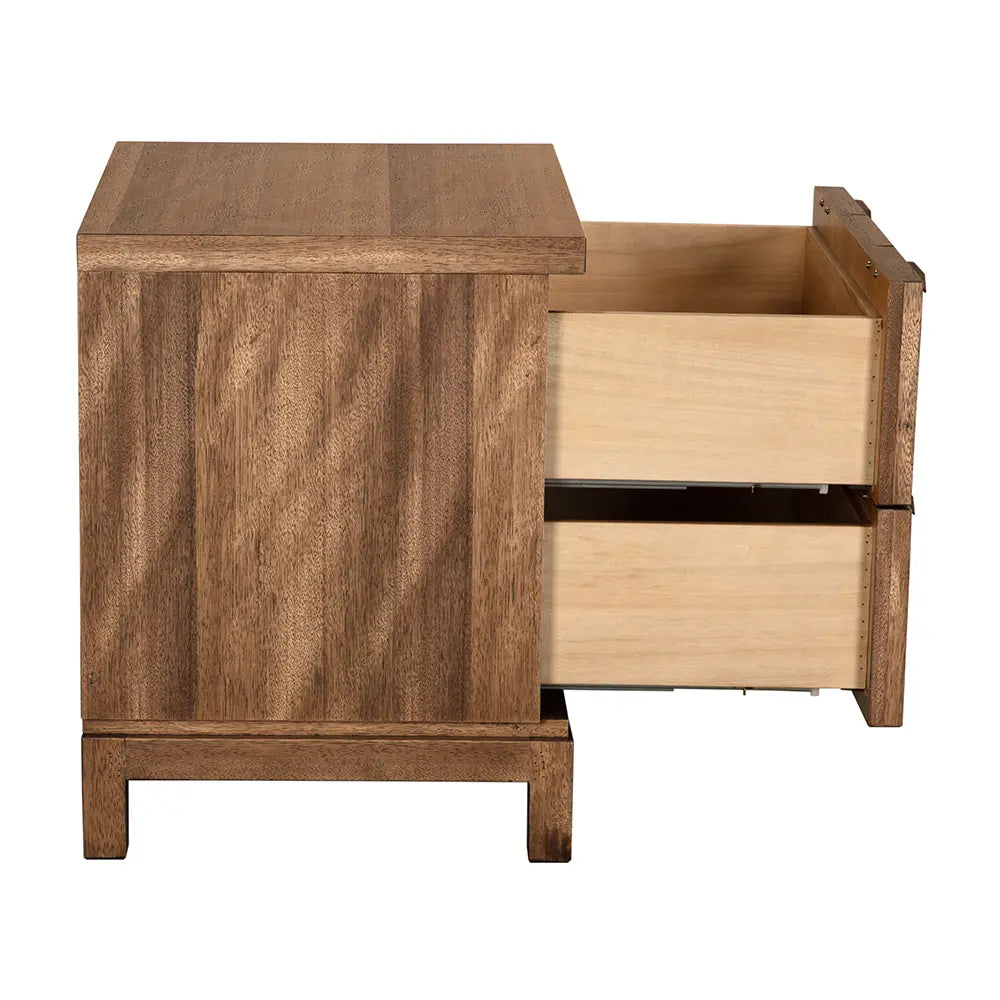 Noir Musashi 2 Drawer, Small, Dark Walnut