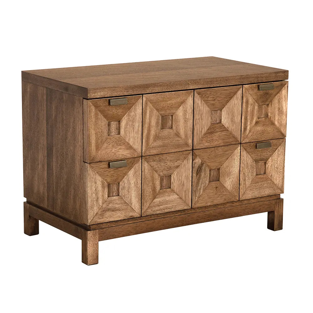 Noir Musashi 2 Drawer, Large, Dark Walnut