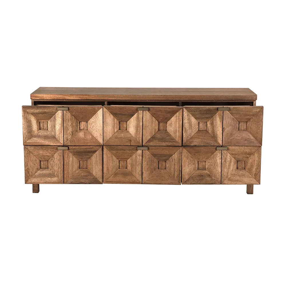 Noir Musashi 6 Drawer, Dark Walnut