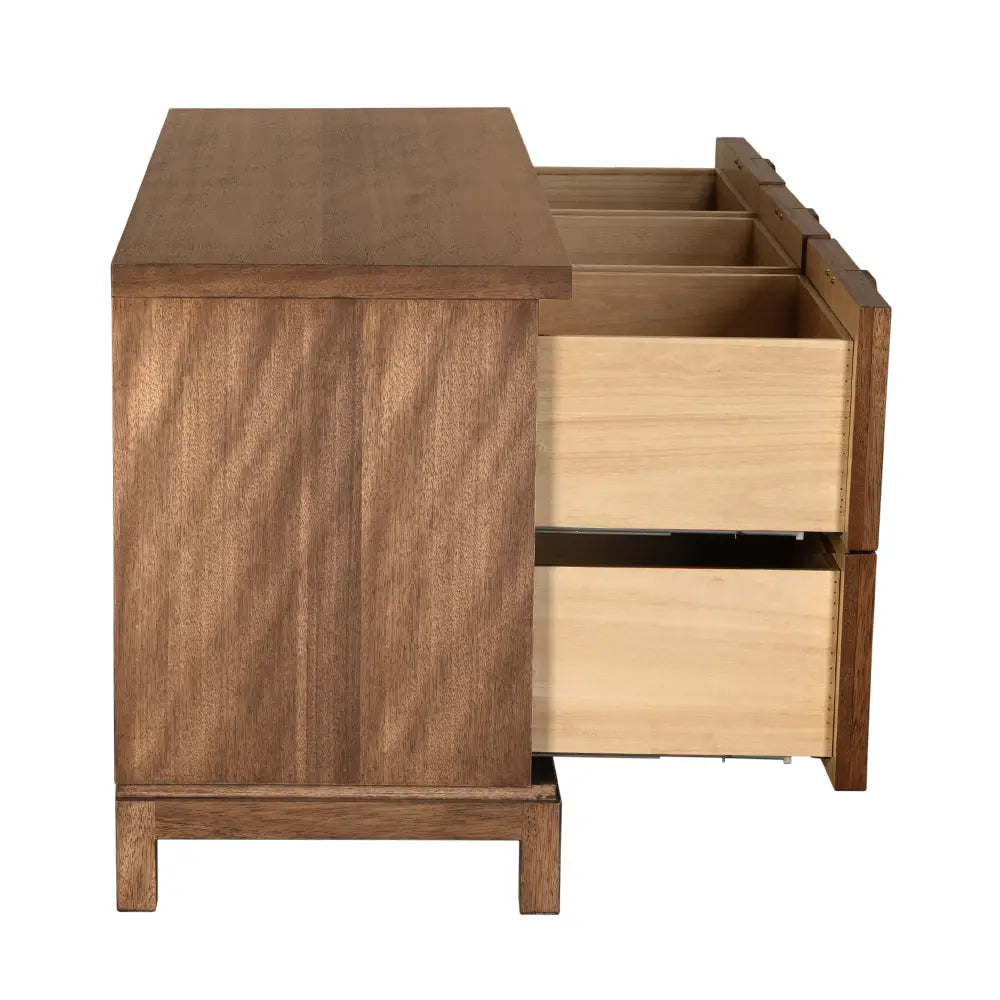 Noir Musashi 6 Drawer, Dark Walnut