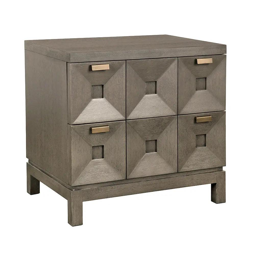 Noir Musashi 2 Drawer, Small, Greige Walnut