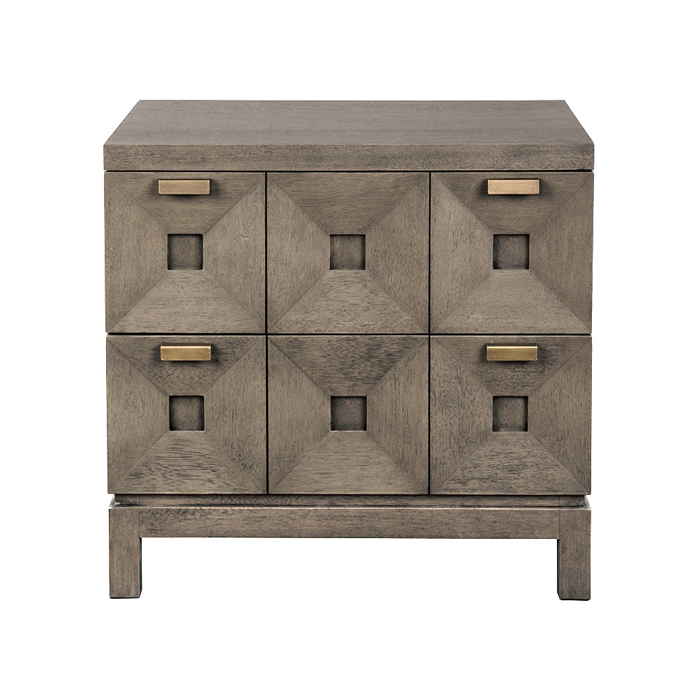 Noir Musashi 2 Drawer, Small, Greige Walnut