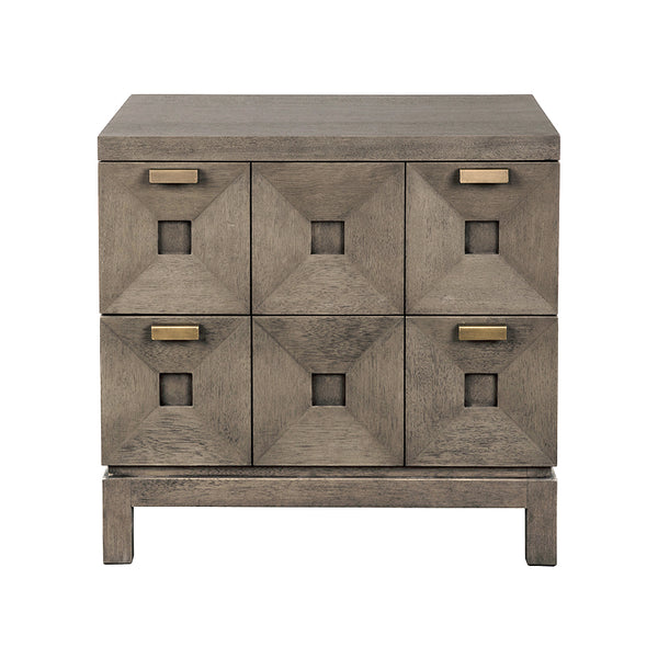 Noir Musashi 2 Drawer, Small, Greige Walnut