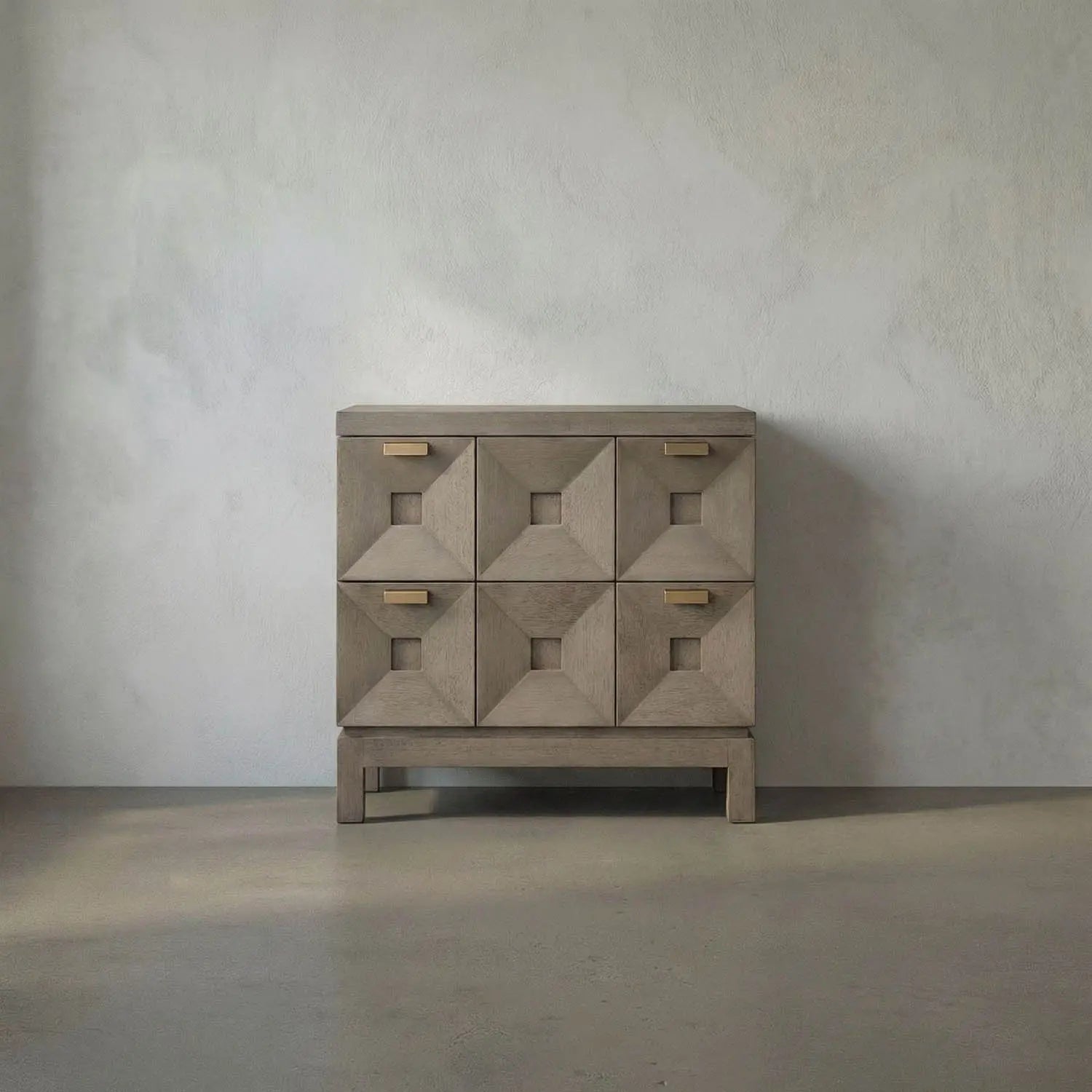 Noir Musashi 2 Drawer, Small, Greige Walnut