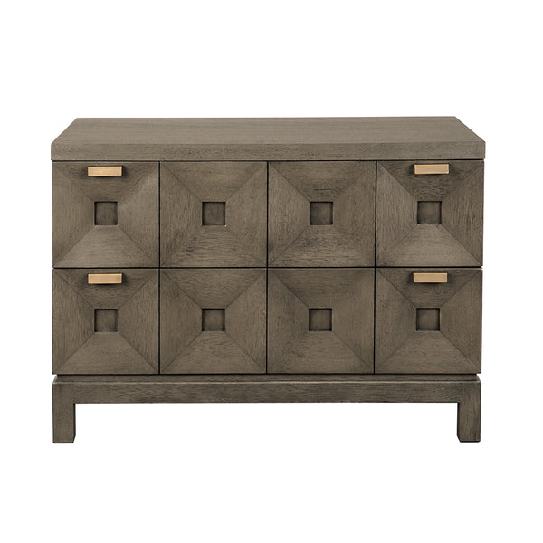 Noir Musashi 2 Drawer, Large, Greige Walnut