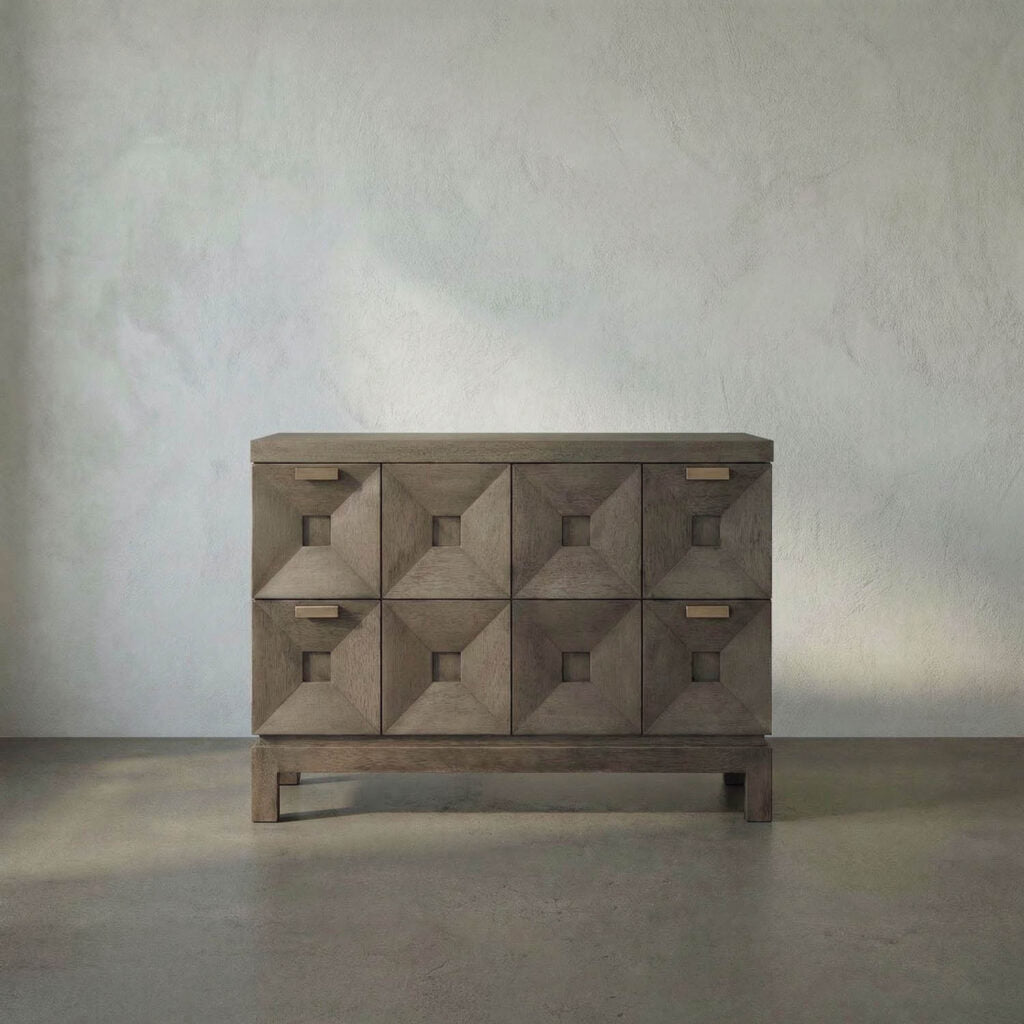 Noir Musashi 2 Drawer, Large, Greige Walnut