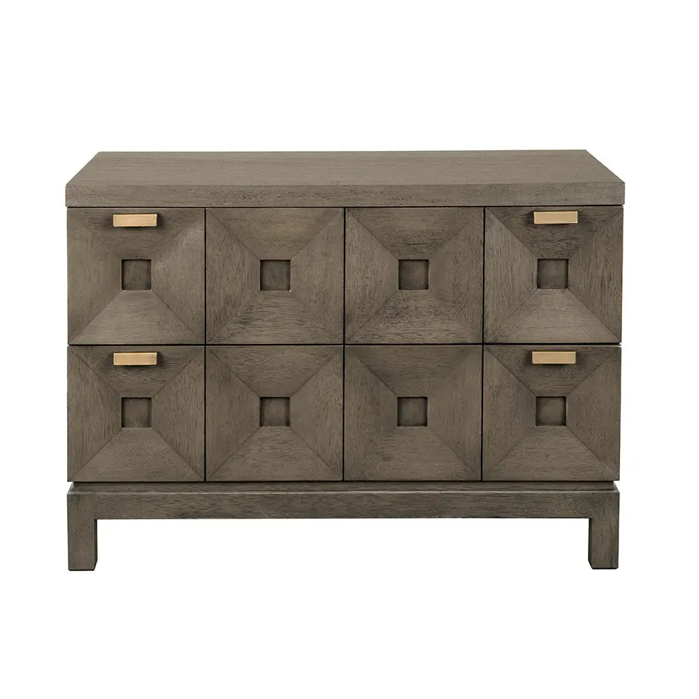 Noir Musashi 2 Drawer, Large, Greige Walnut