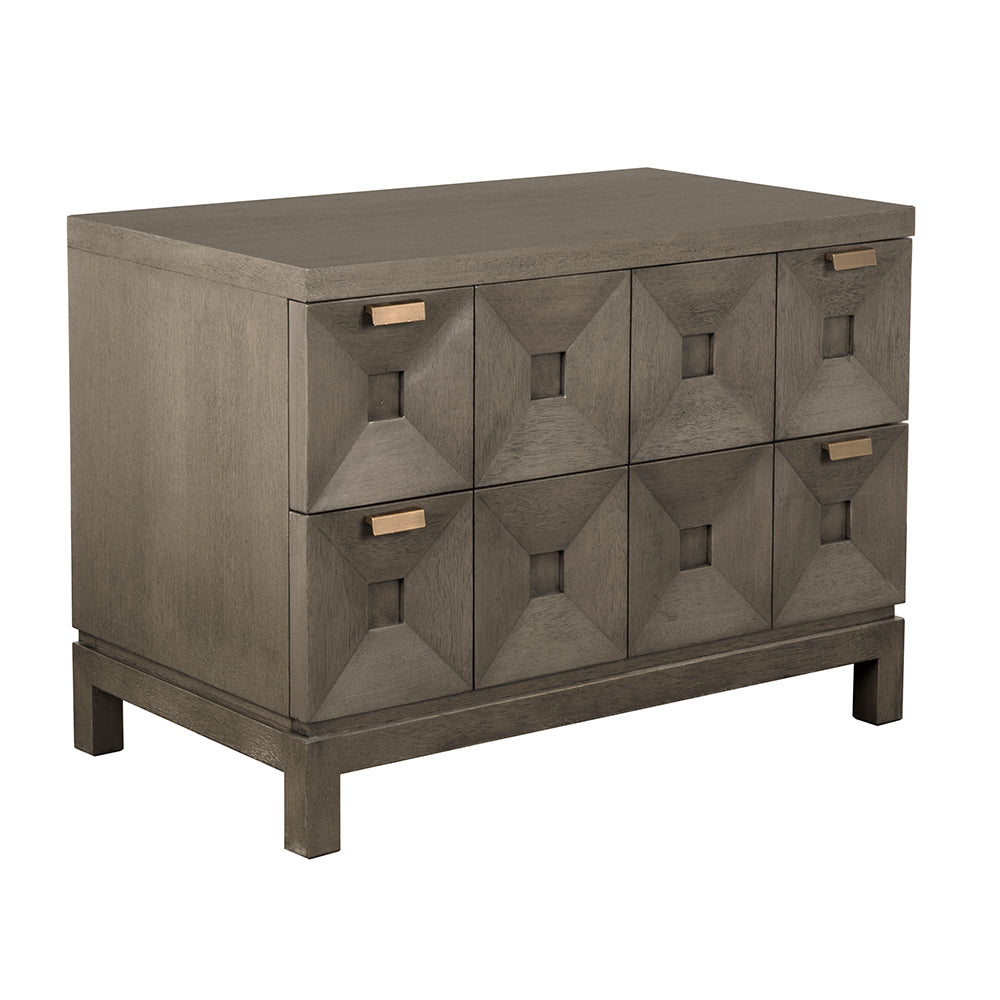 Noir Musashi 2 Drawer, Large, Greige Walnut