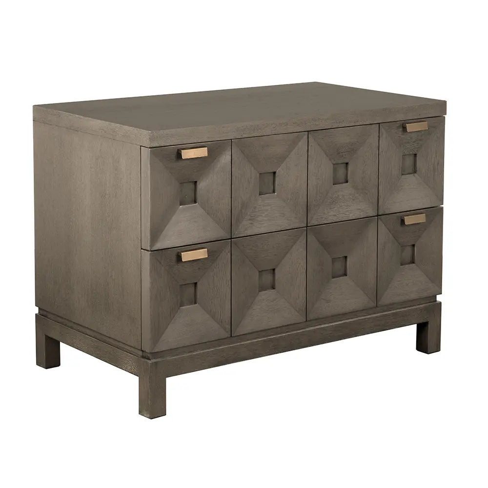 Noir Musashi 2 Drawer, Large, Greige Walnut