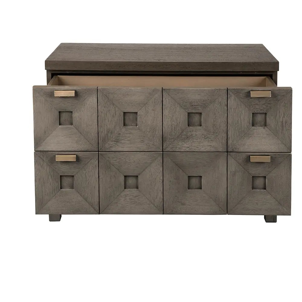 Noir Musashi 2 Drawer, Large, Greige Walnut