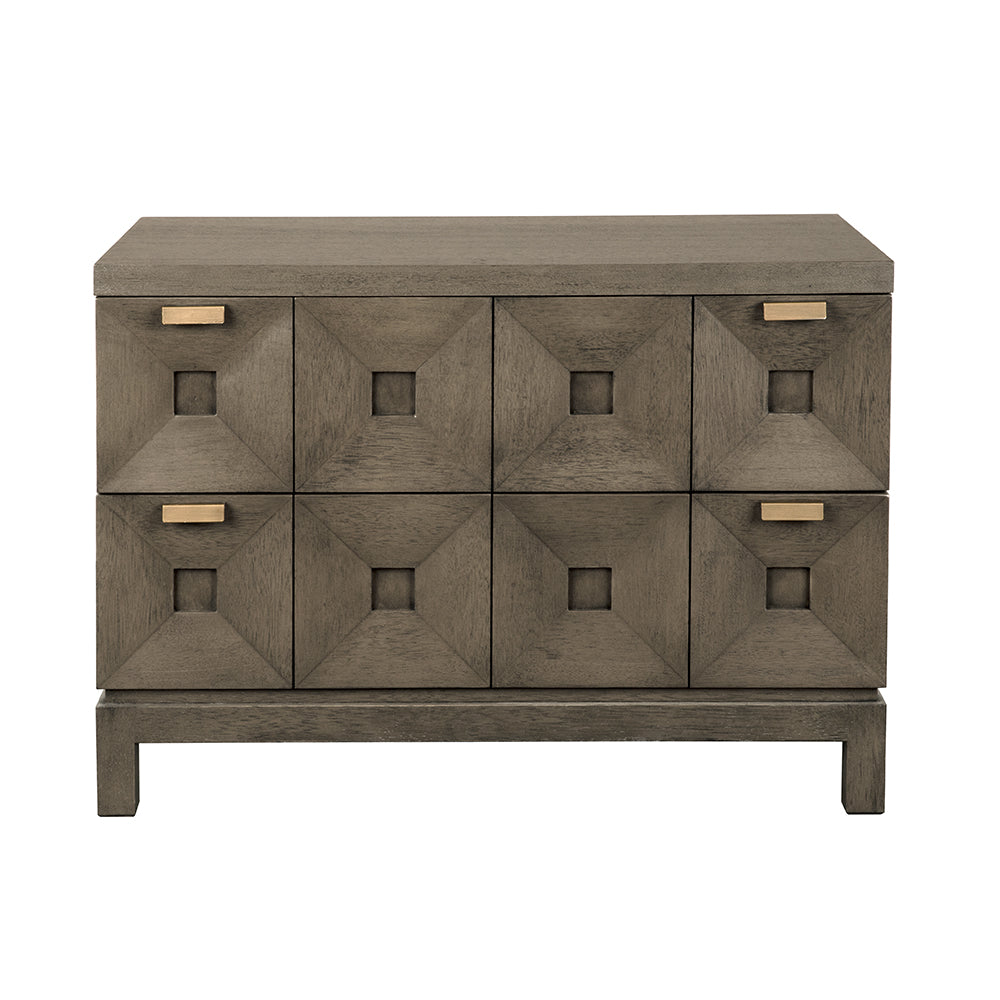 Noir Musashi 2 Drawer, Large, Greige Walnut