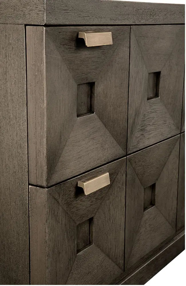 Noir Musashi 2 Drawer, Large, Greige Walnut