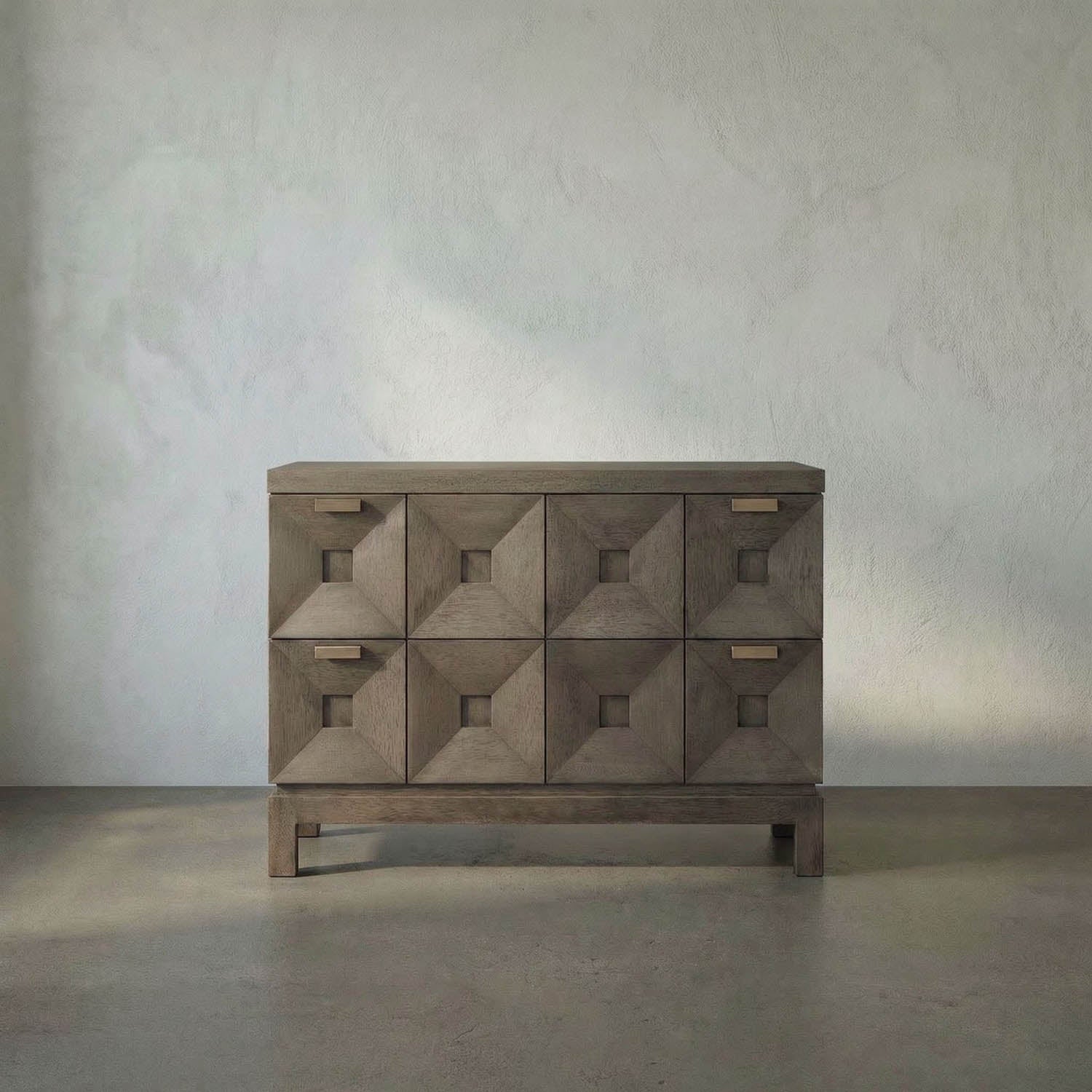Noir Musashi 2 Drawer, Large, Greige Walnut