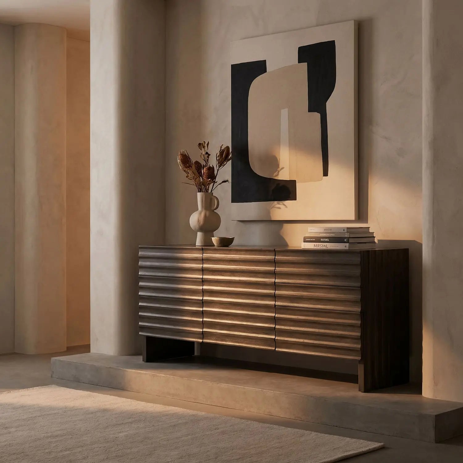 Noir Gauss Sideboard With Marble Top