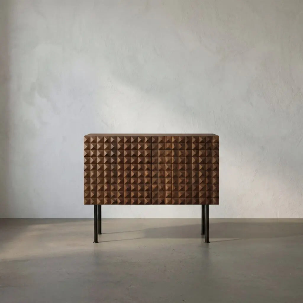 Noir Turku Sideboard With Iron Base