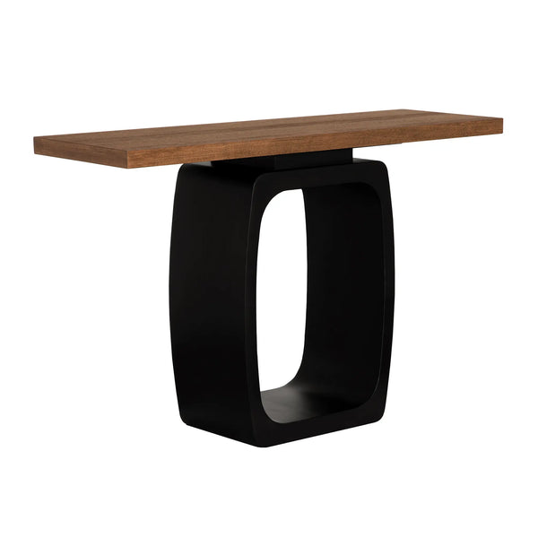 Noir Axel Console With Iron Base