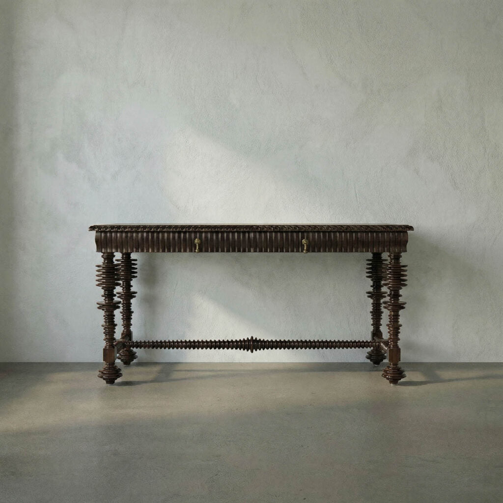 Noir Portuguese Desk, Small, Hand Rubbed Brown