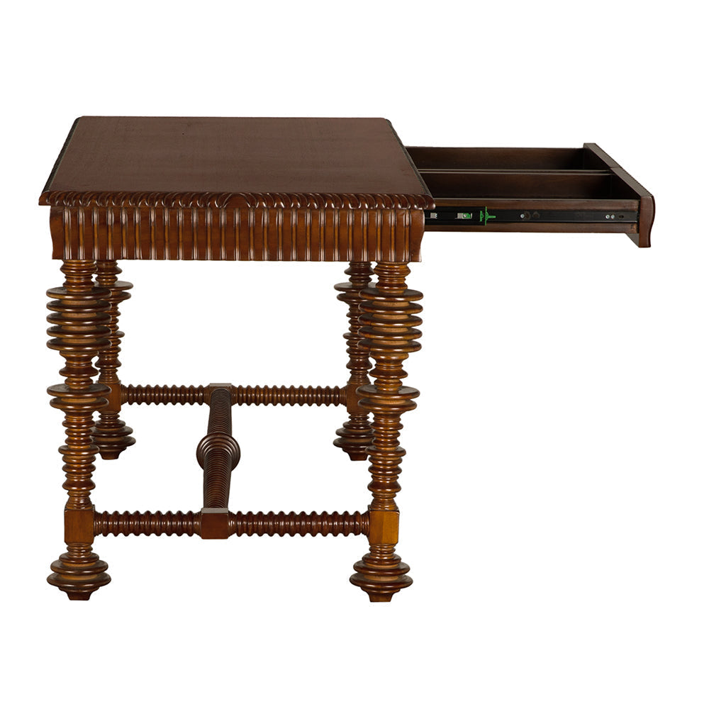 Noir Portuguese Desk, Hand Rubbed Brown