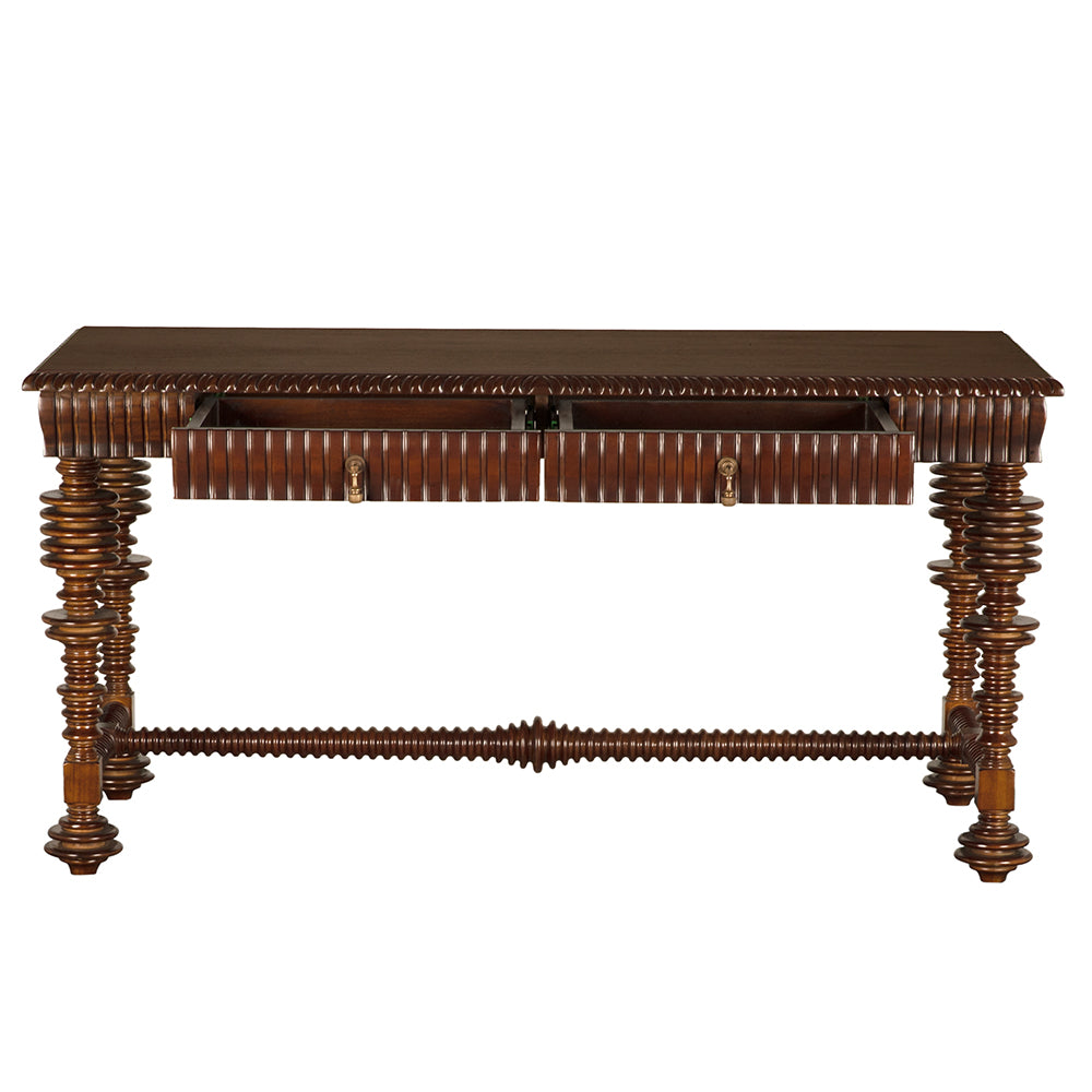 Noir Portuguese Desk, Hand Rubbed Brown