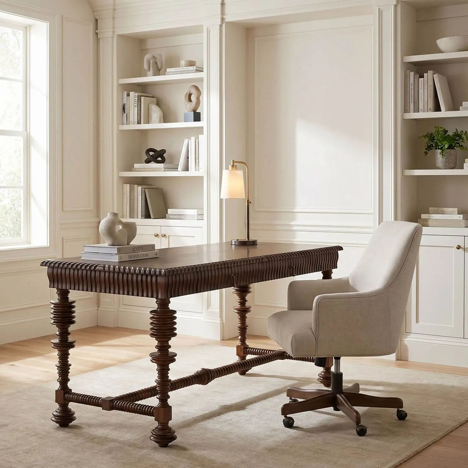 Noir Portuguese Desk, Small, Hand Rubbed Brown
