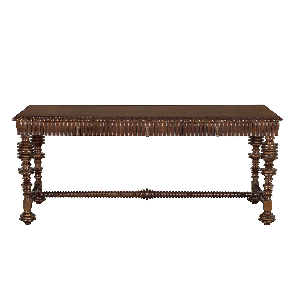 Noir Portuguese Desk, Hand Rubbed Brown