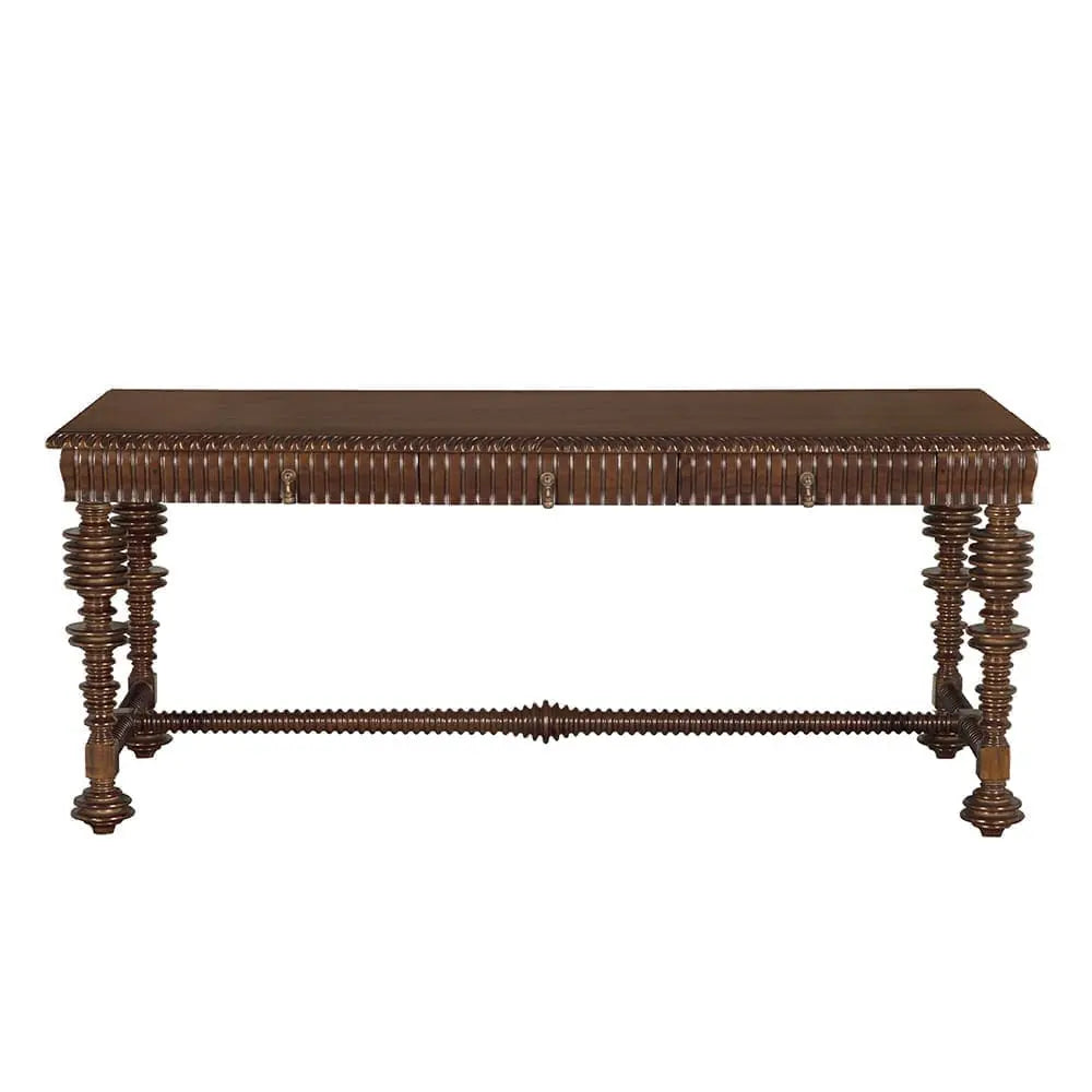 Noir Portuguese Desk, Hand Rubbed Brown