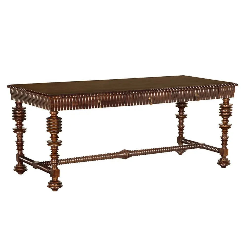 Noir Portuguese Desk, Hand Rubbed Brown