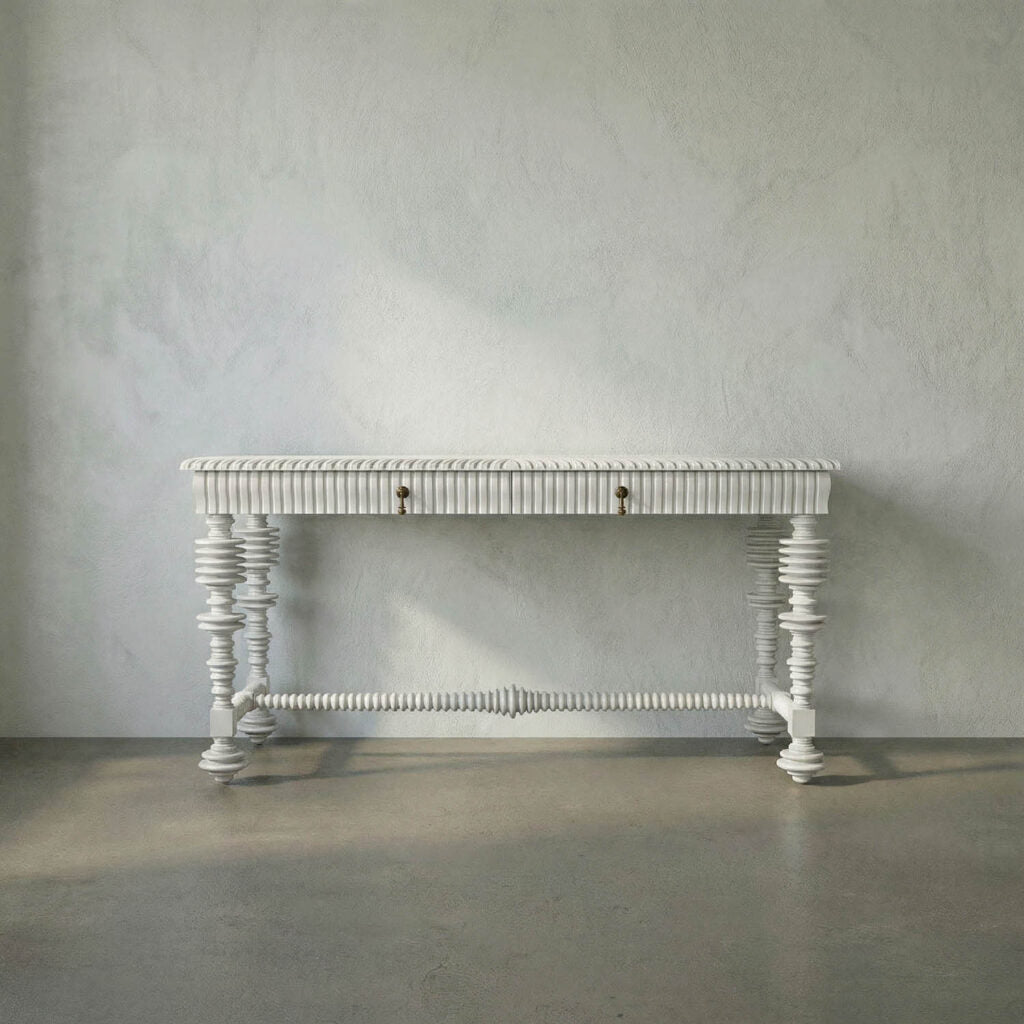 Noir Portuguese Desk, Solid White