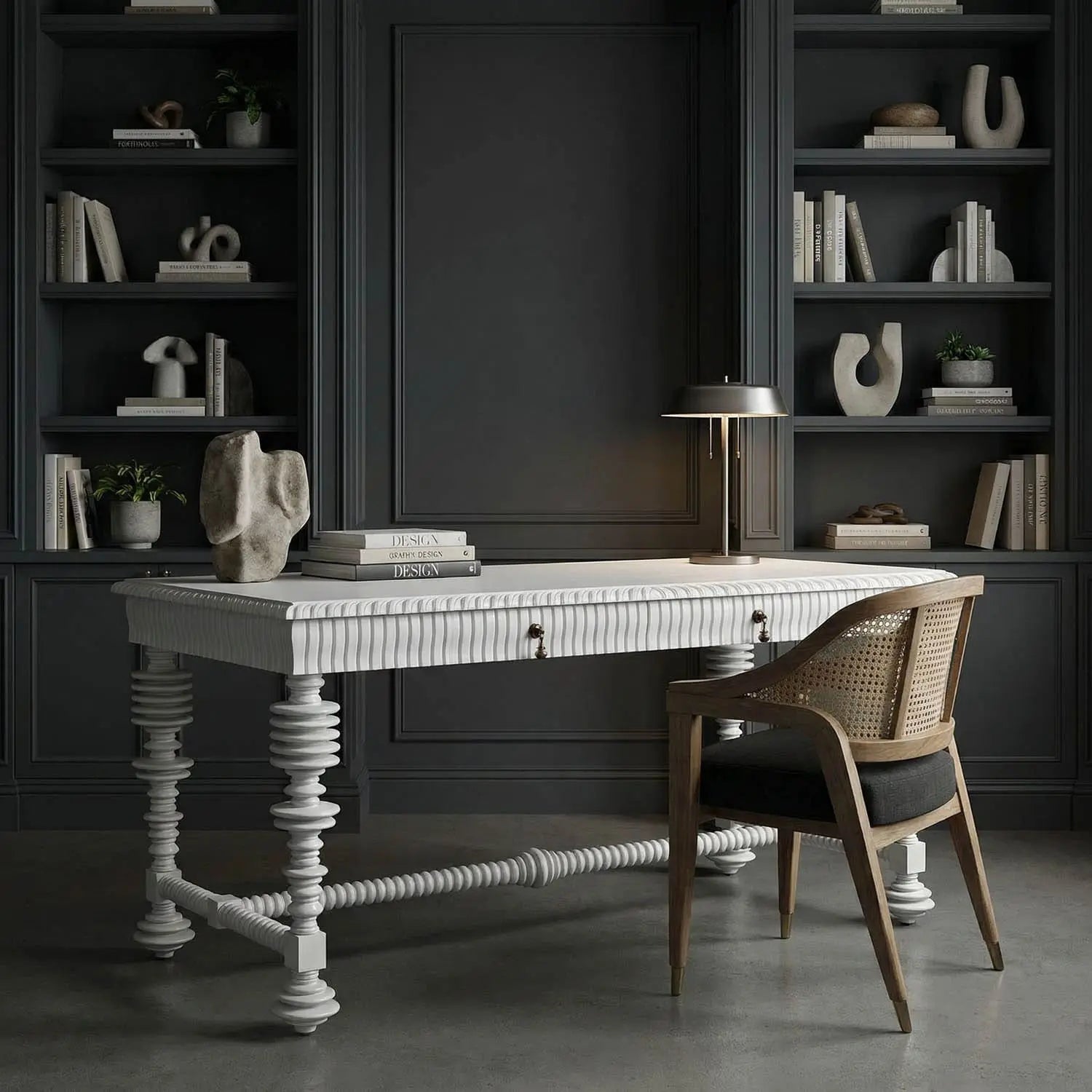 Noir Portuguese Desk, Solid White