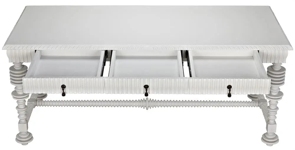 Noir Portuguese Desk, Solid White