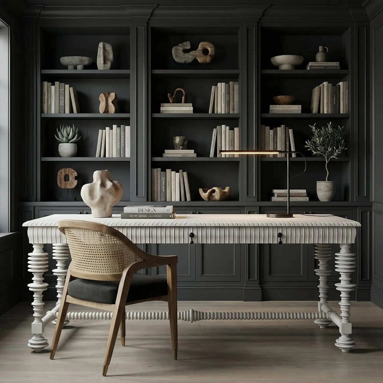 Noir Portuguese Desk, Solid White