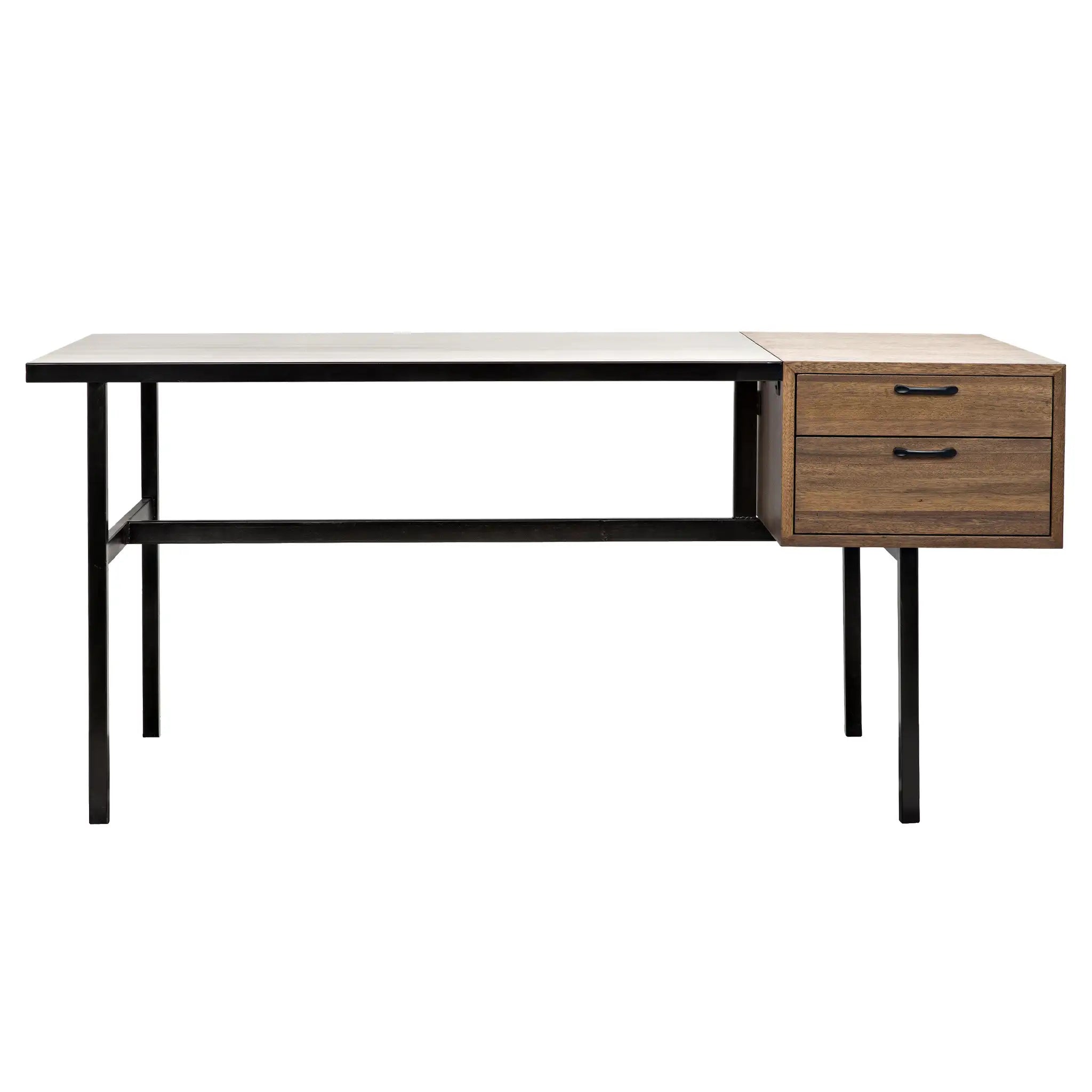 Noir Algeron Desk With Black Steel