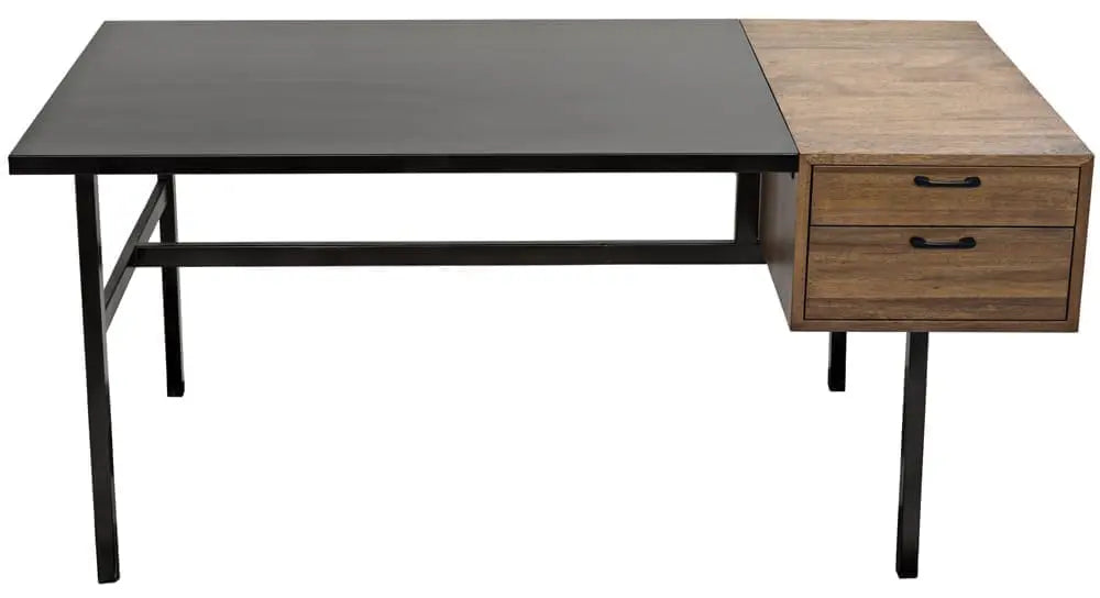 Noir Algeron Desk With Black Steel