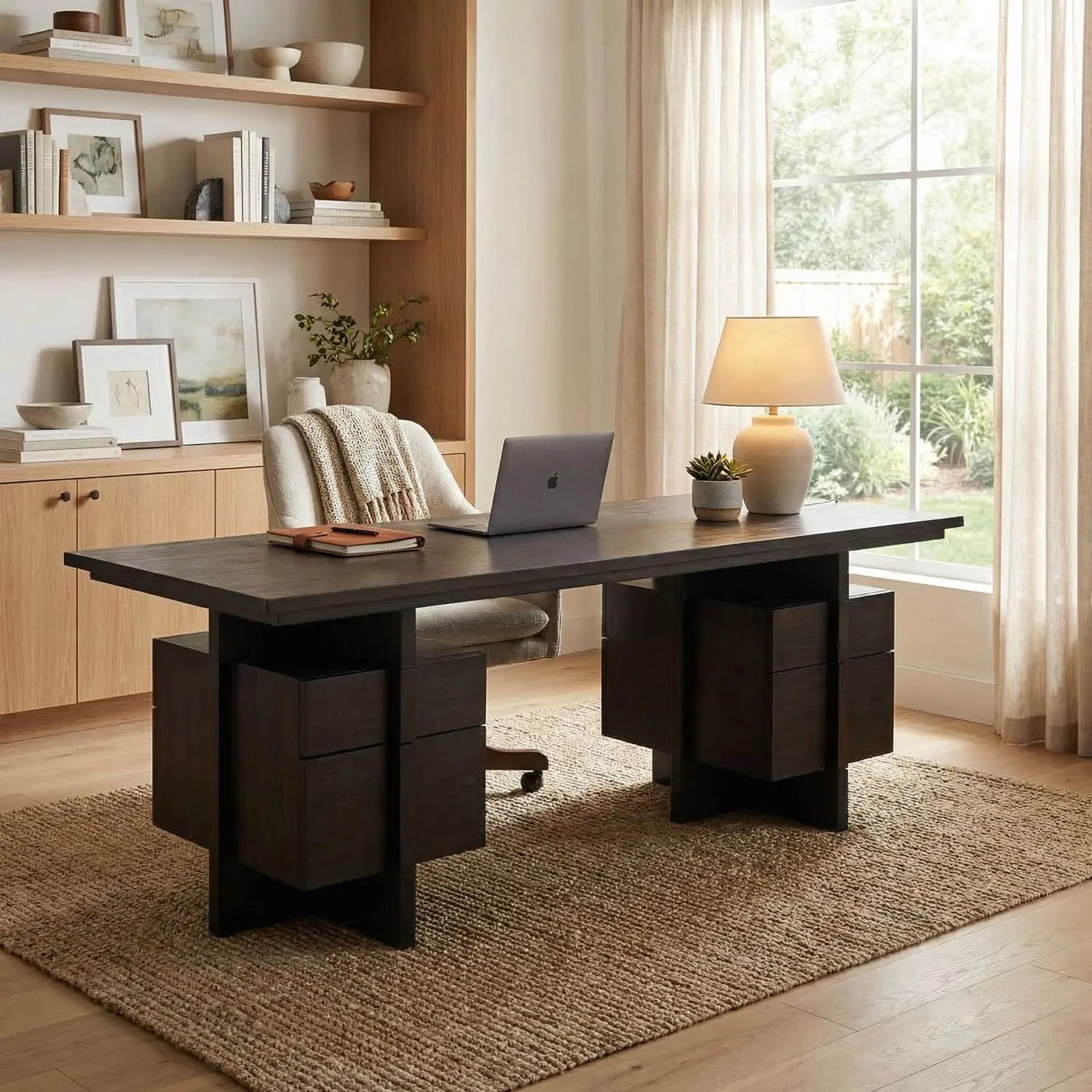 Noir Bridge Desk, Ebony Walnut
