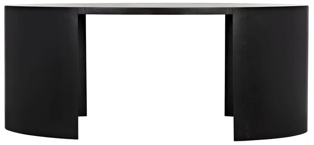 Noir Marigold Desk, Ebony Walnut With Black Steel