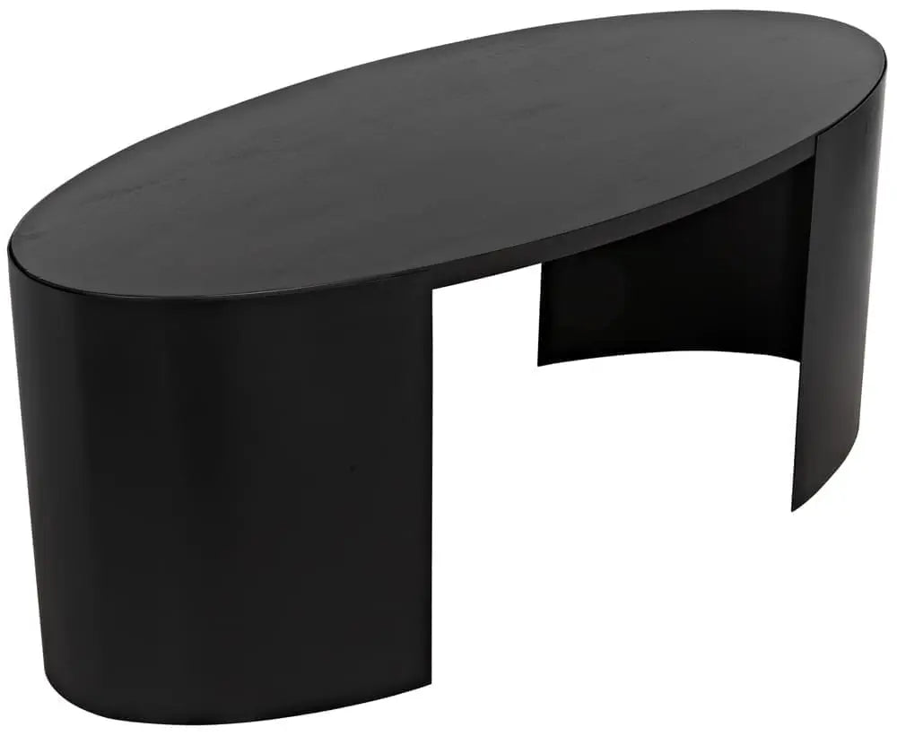 Noir Marigold Desk, Ebony Walnut With Black Steel