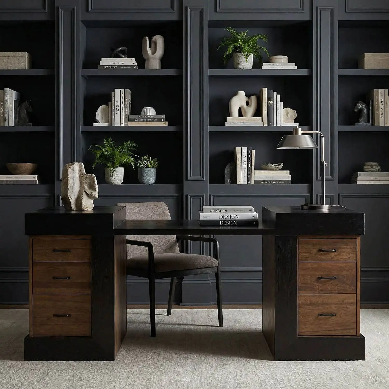 Noir Bentley Desk, Dark/Ebony Walnut