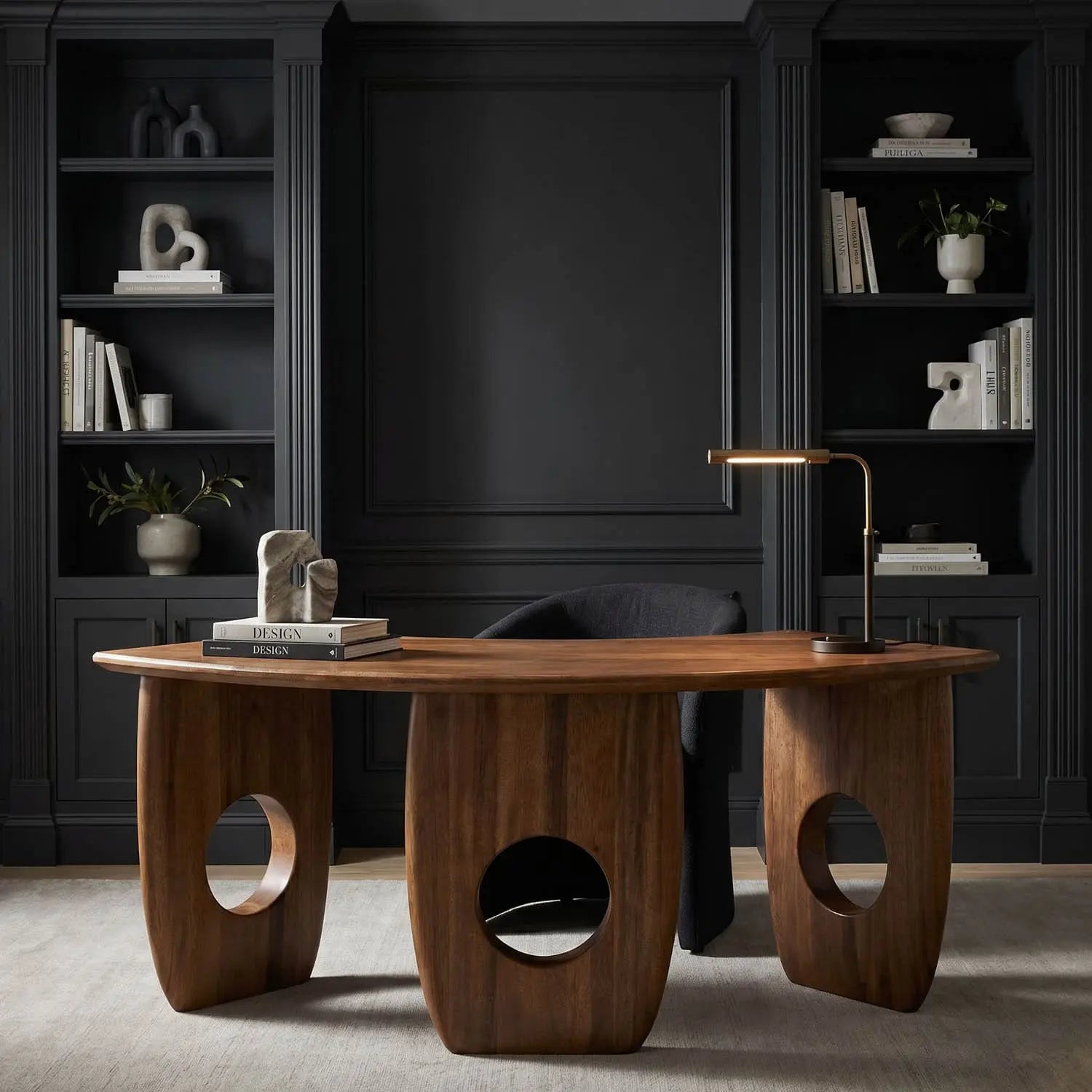Noir Lobster Desk, Dark Walnut