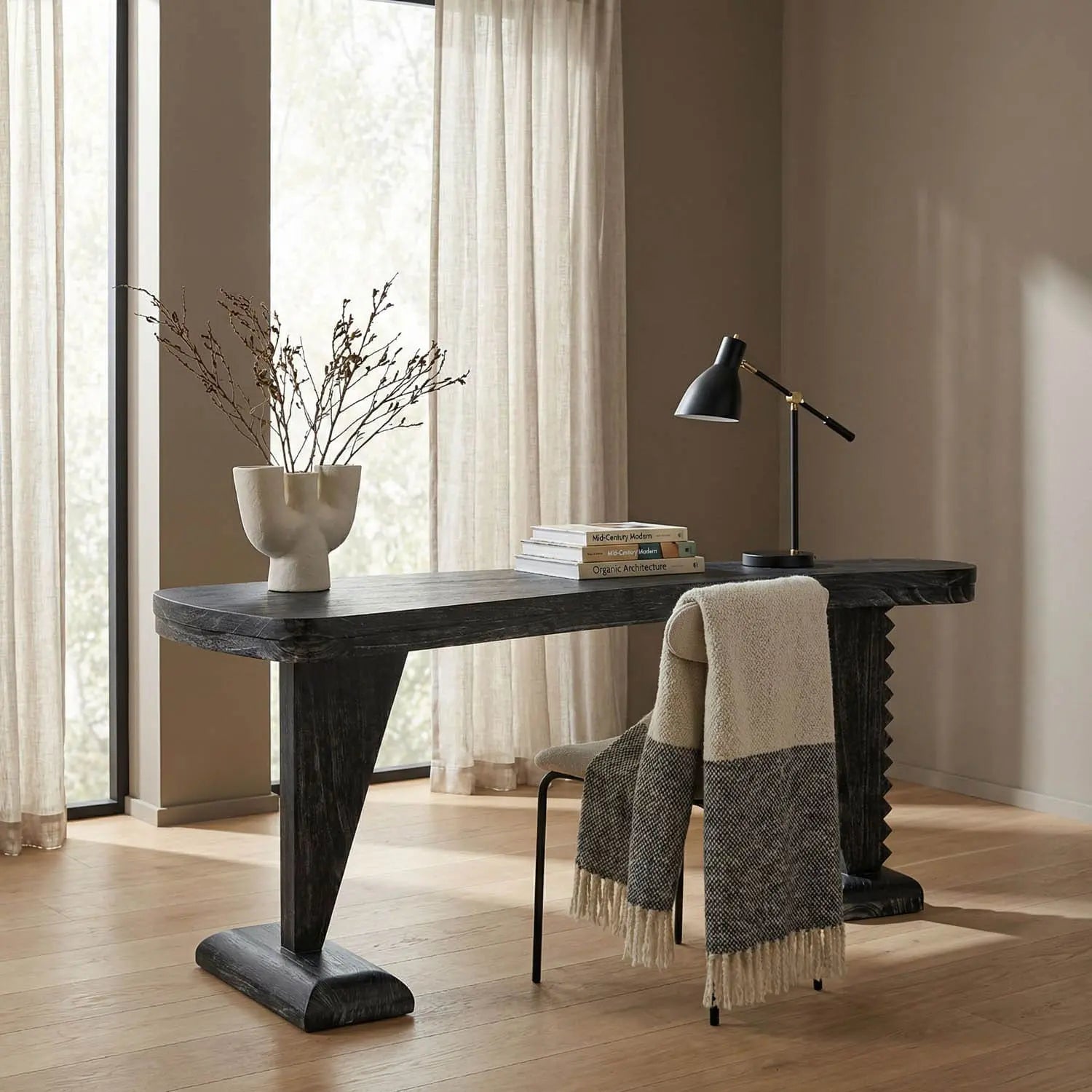 Noir Zigmund Desk, Cinder Black
