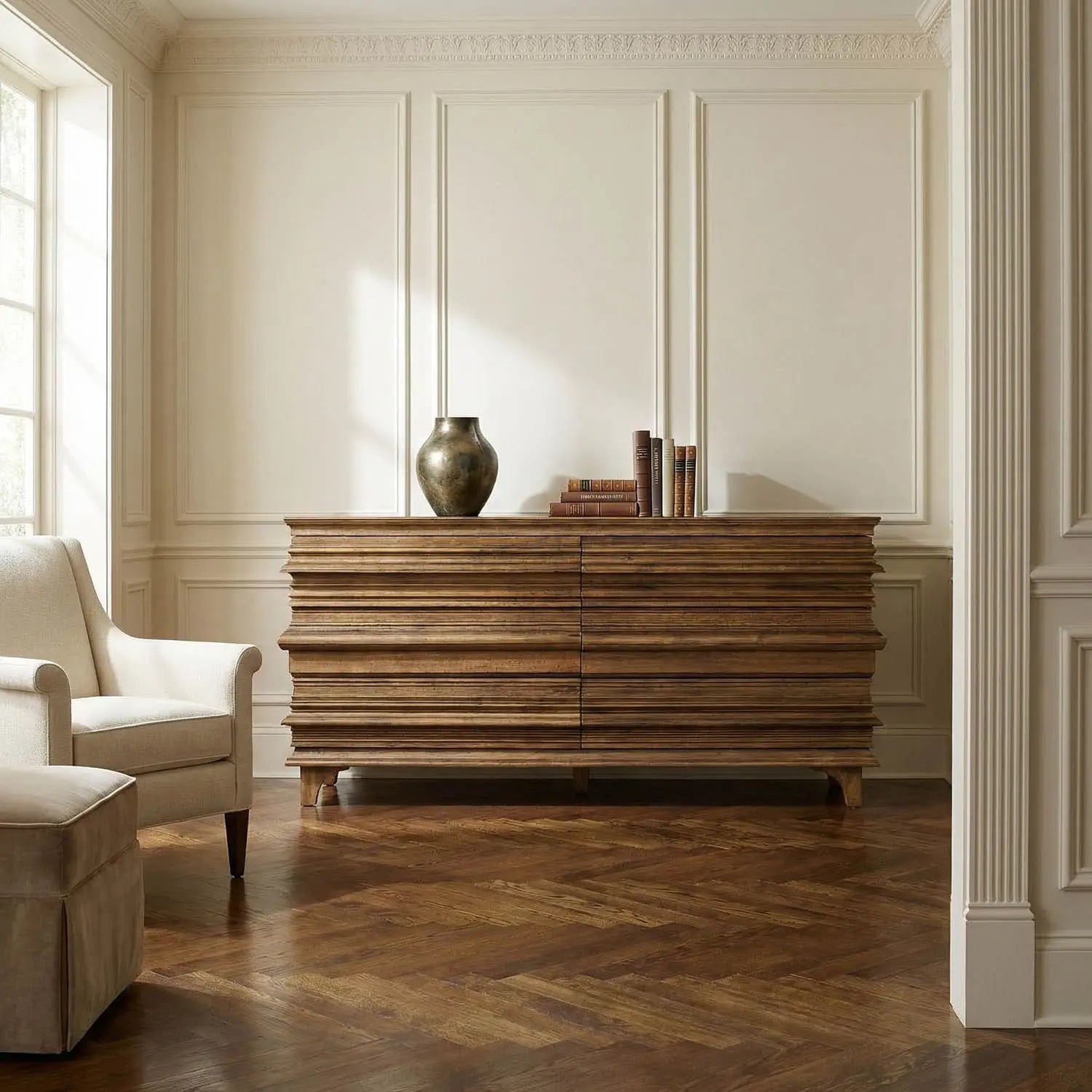 Noir Bernard 6 Drawer, Dark Walnut